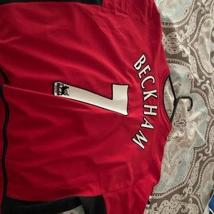 Original Man U David Beckham soccer shirt.